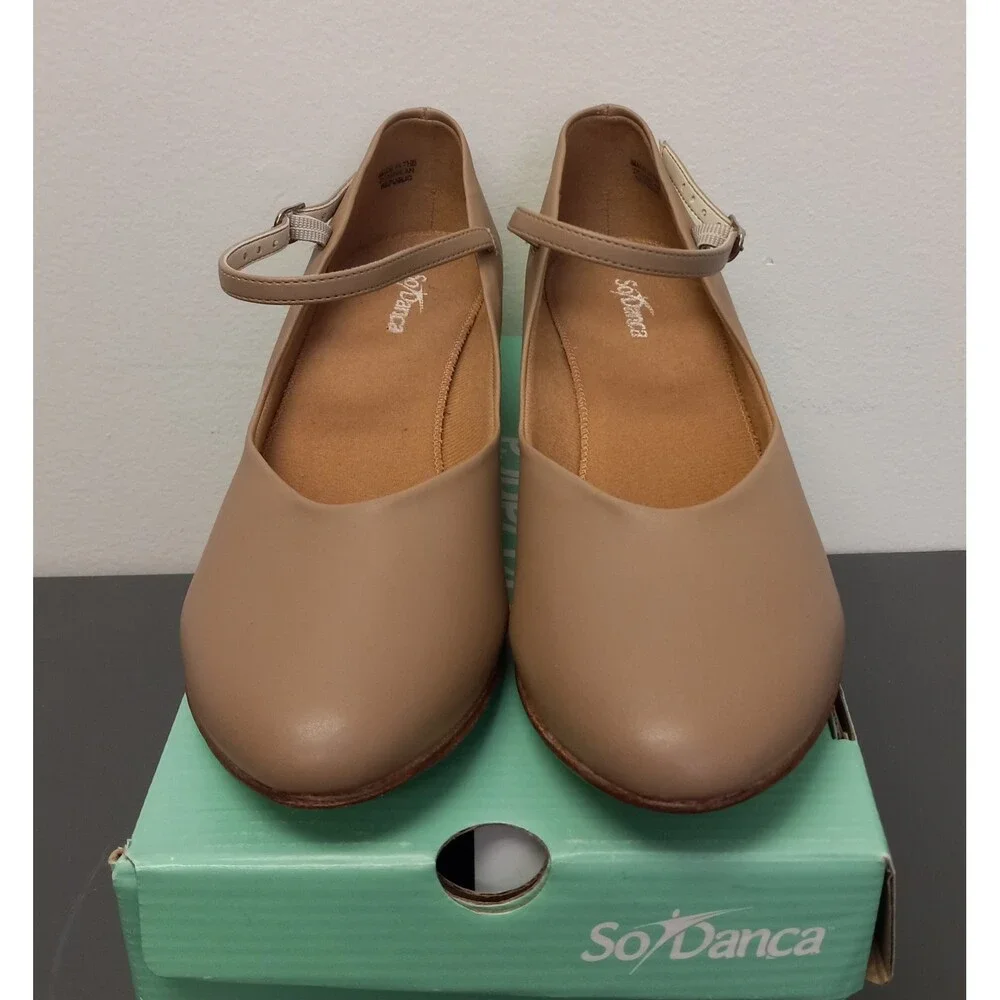 NEW....So Danca Leather Character Shoes Taupe Size 9.5